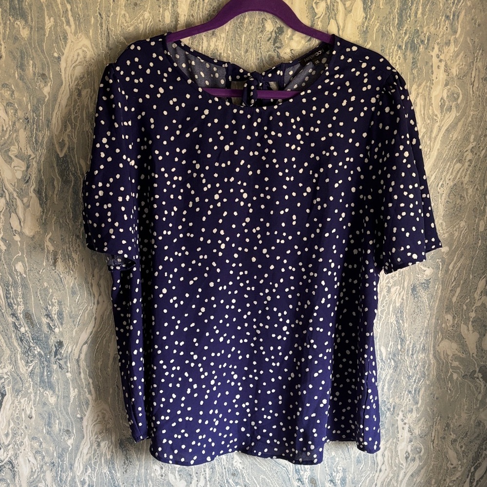 Papermoon Navy and White Dot Blouse